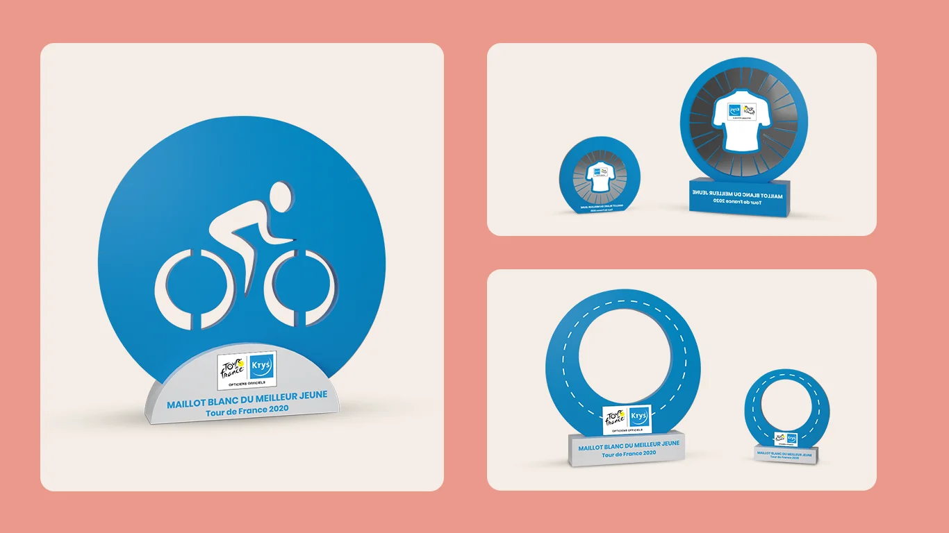 Trophées réalisé pour les vainqueurs du Tour de France 2020.